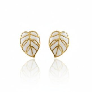White leaf Earrings