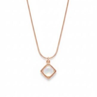 Rose Gold Diamond with Pearl Necklace