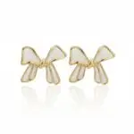 White Bow Earring