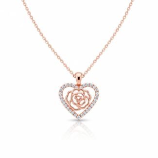 Rose Plated Heart Necklace