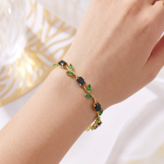 Blue & Green Tulip Bracelet