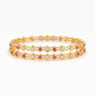 Royal Ruby & Diamond Fusion Bangles