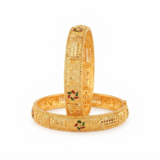 Meenakari Flower Kada bangles