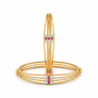 Stone-studded Gold Bangles