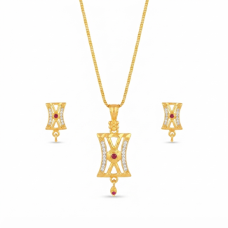 Ruby Hourglass pendant set
