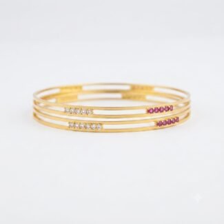 The Leher Diamond & Ruby Slim Bangles