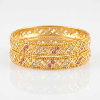 Pink Zircon Royal Lattice Bangles