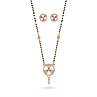 Solar Motif Mangalsutra with earrings