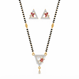 Triangle Bloom Mangalsutra with earrings
