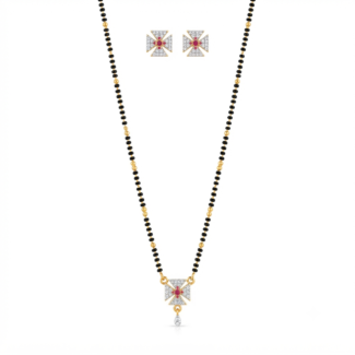 Royal Cross Mangalsutra with earrings